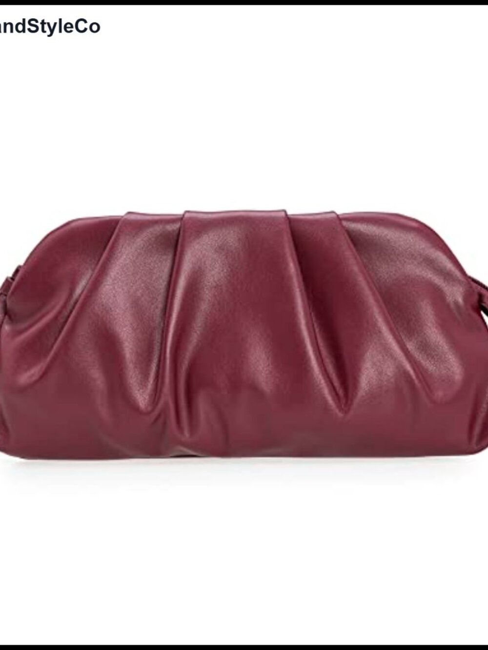 Soft Vegan Leather Clutch Pleated PU Evening Purse with Chain Strap